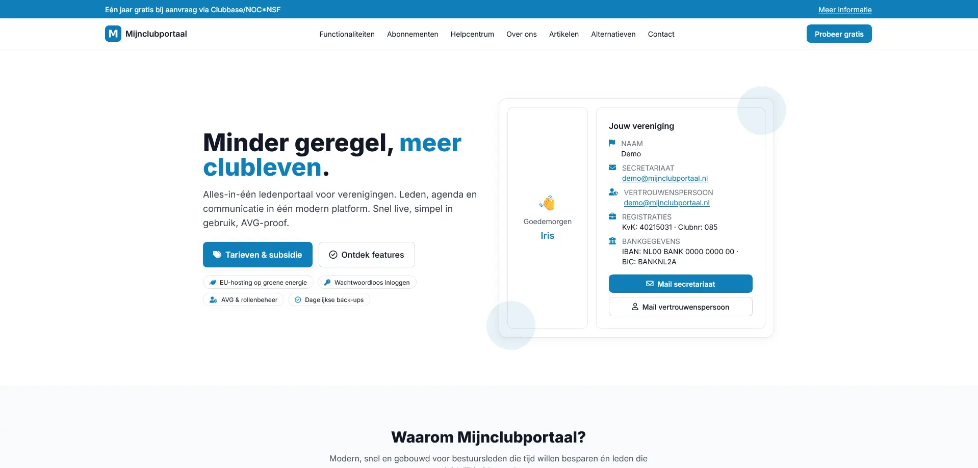 Website van Mijnclubportaal